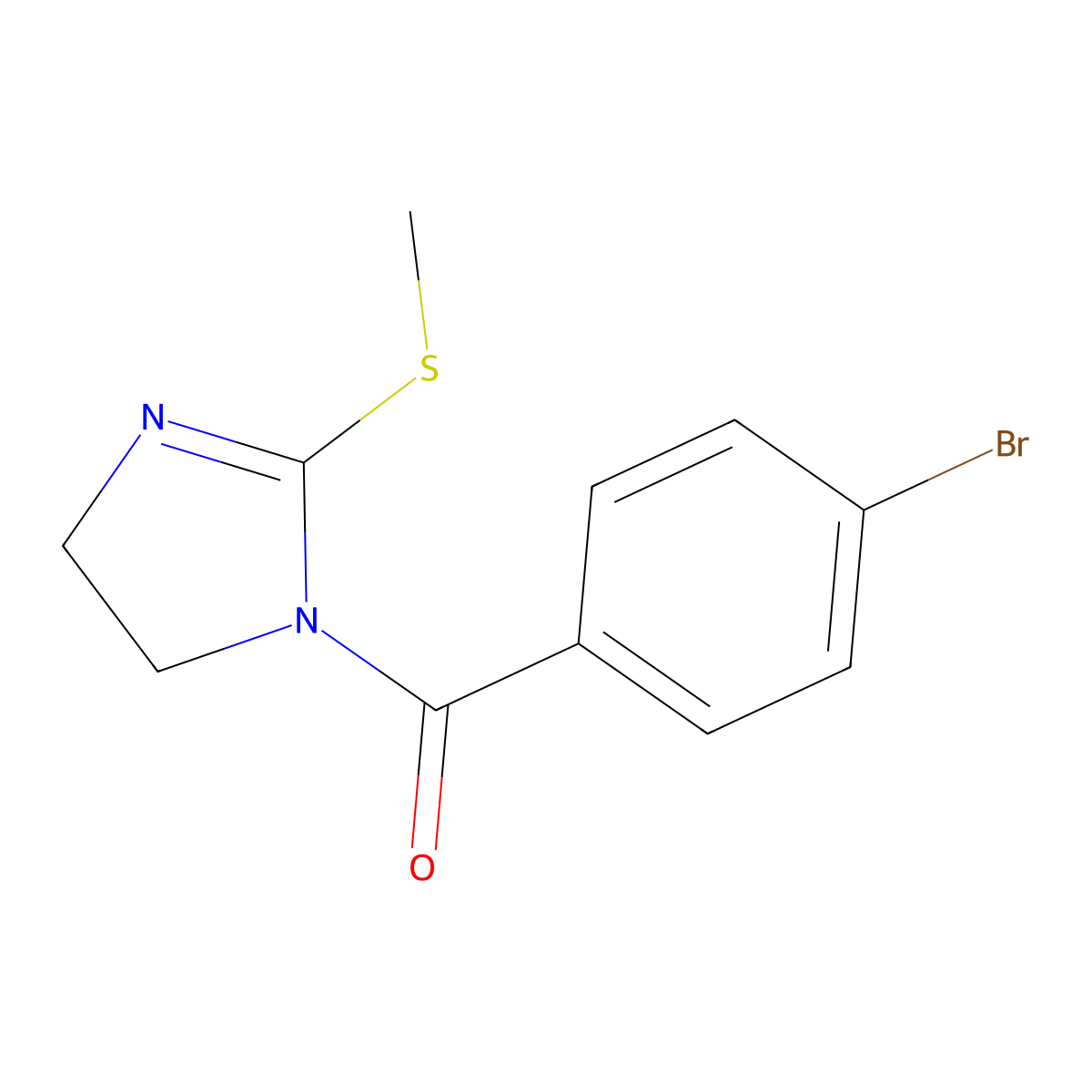 (4-Bromophenyl)-(2-methylsulfanyl-4,5-dihydroimidazol-1-yl)methanone molecular structure, CAS 851863-27-9