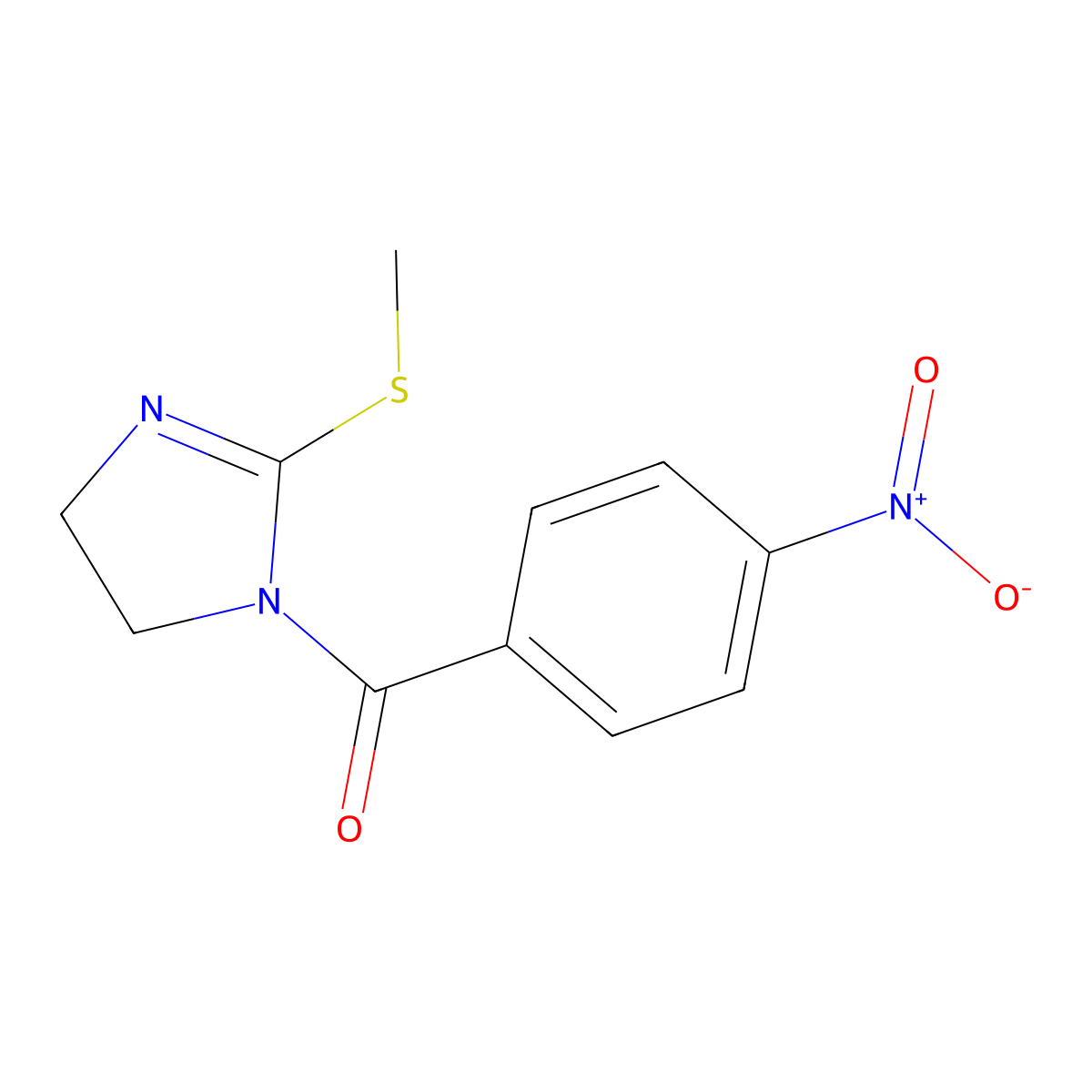 (2-(methylthio)-4,5-dihydro-1H-imidazol-1-yl)(4-nitrophenyl)methanone molecular structure, CAS 851863-34-8