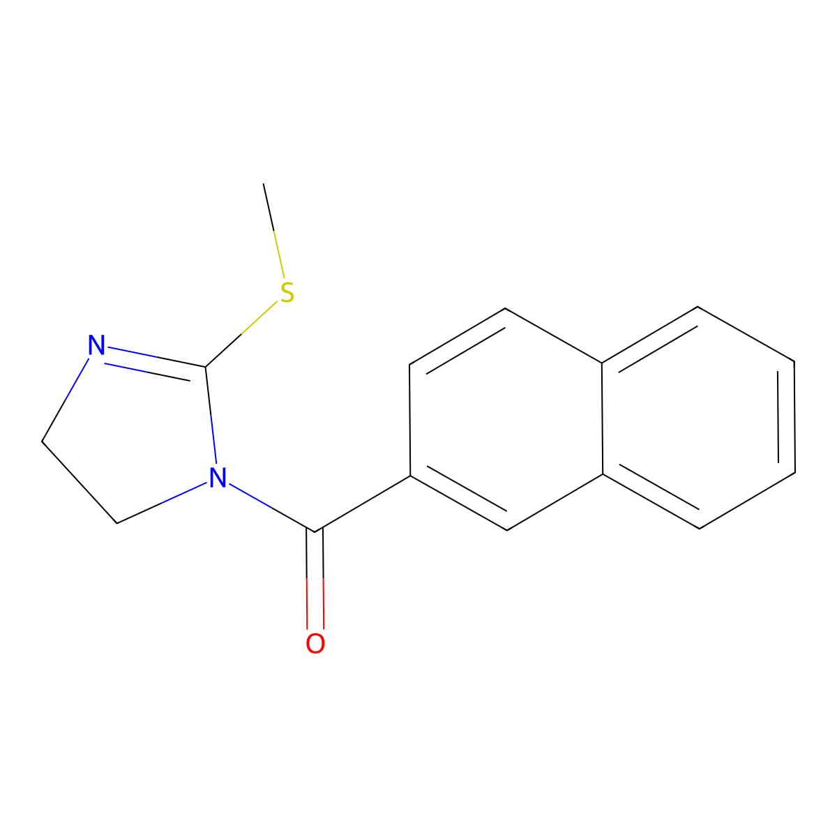 (2-Methylsulfanyl-4,5-dihydroimidazol-1-yl)-naphthalen-2-ylmethanone molecular structure, CAS 851863-39-3