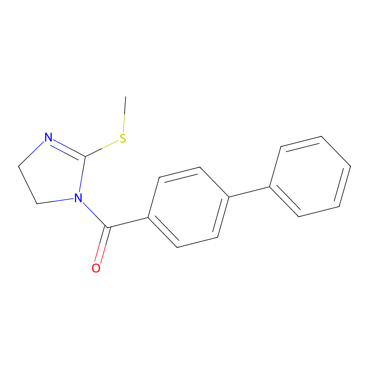 1-{[1,1'-biphenyl]-4-carbonyl}-2-(methylsulfanyl)-4,5-dihydro-1H-imidazole molecular structure, CAS 851863-41-7