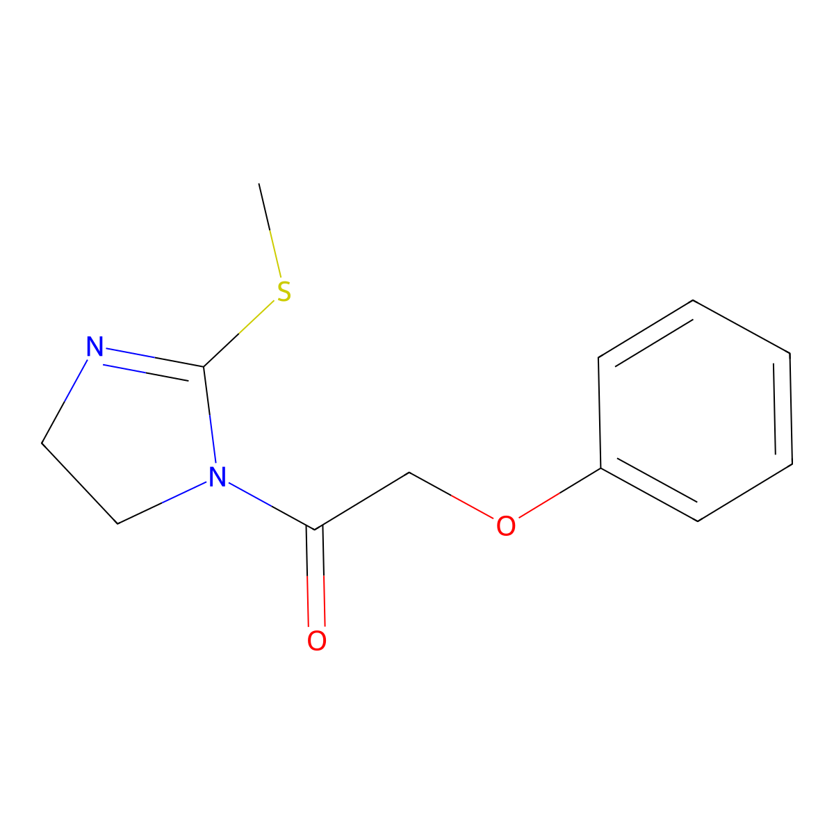 1-(2-(methylthio)-4,5-dihydro-1H-imidazol-1-yl)-2-phenoxyethanone molecular structure, CAS 851863-42-8