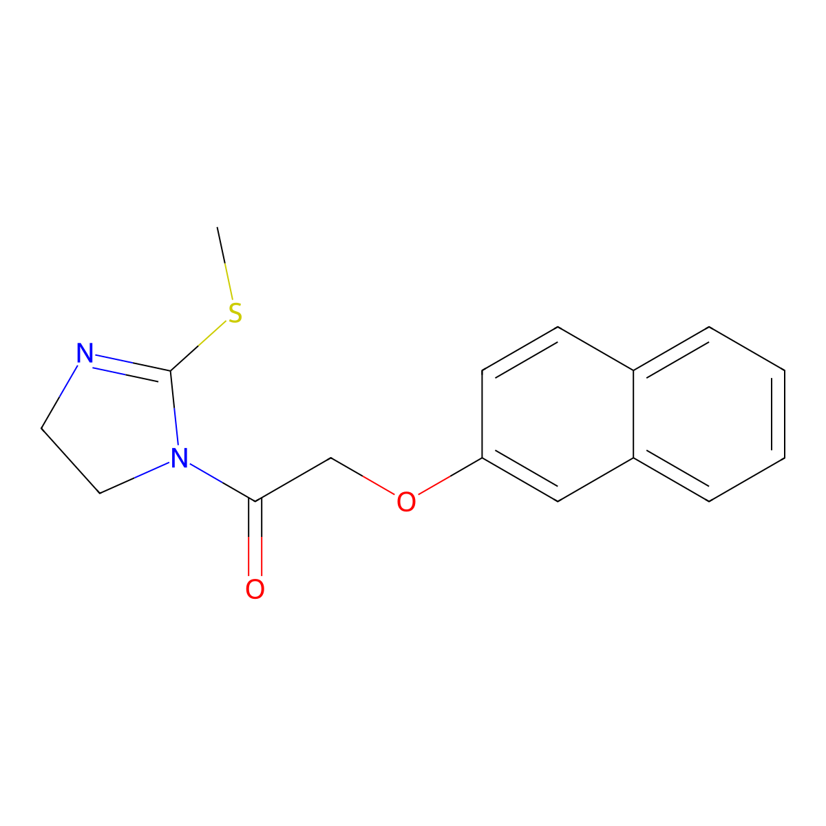 1-(2-Methylsulfanyl-4,5-dihydroimidazol-1-yl)-2-naphthalen-2-yloxyethanone molecular structure, CAS 851863-46-2