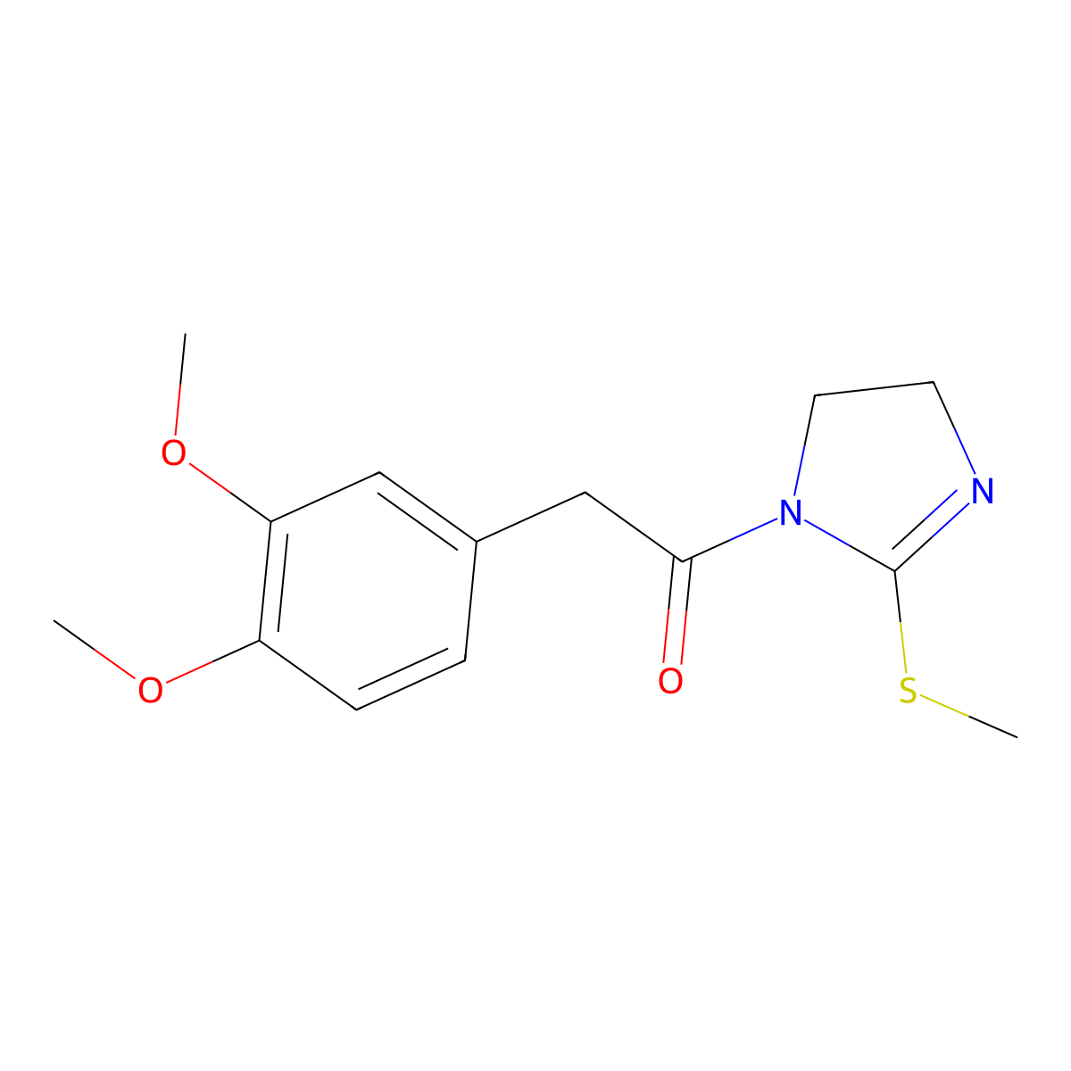 2-(3,4-dimethoxyphenyl)-1-(2-(methylthio)-4,5-dihydro-1H-imidazol-1-yl)ethanone molecular structure, CAS 851863-49-5