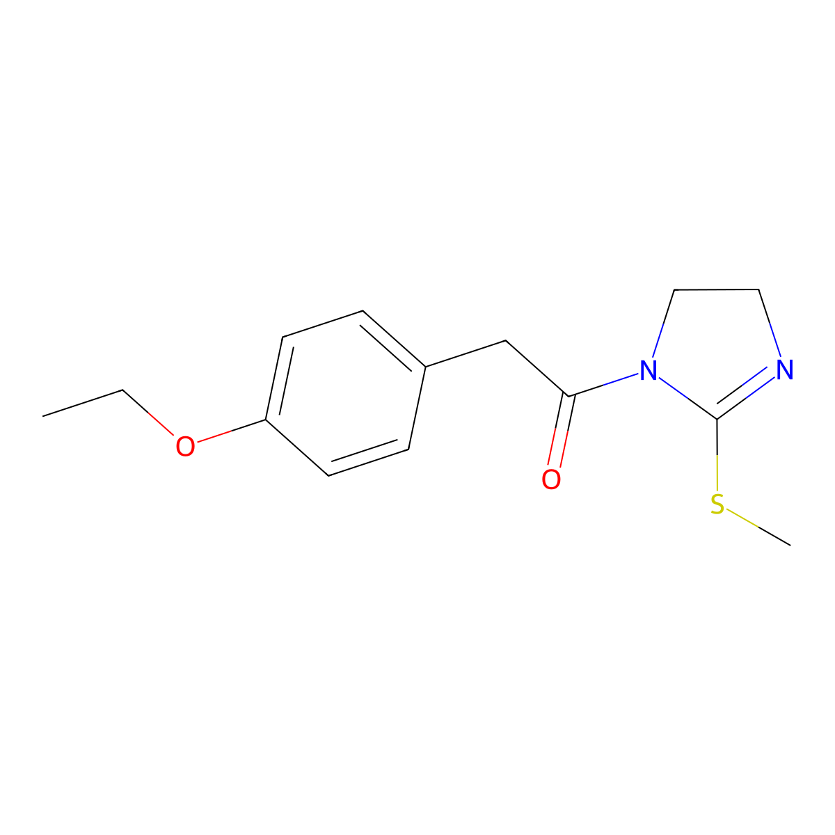 2-(4-ethoxyphenyl)-1-(2-(methylthio)-4,5-dihydro-1H-imidazol-1-yl)ethanone molecular structure, CAS 851863-50-8