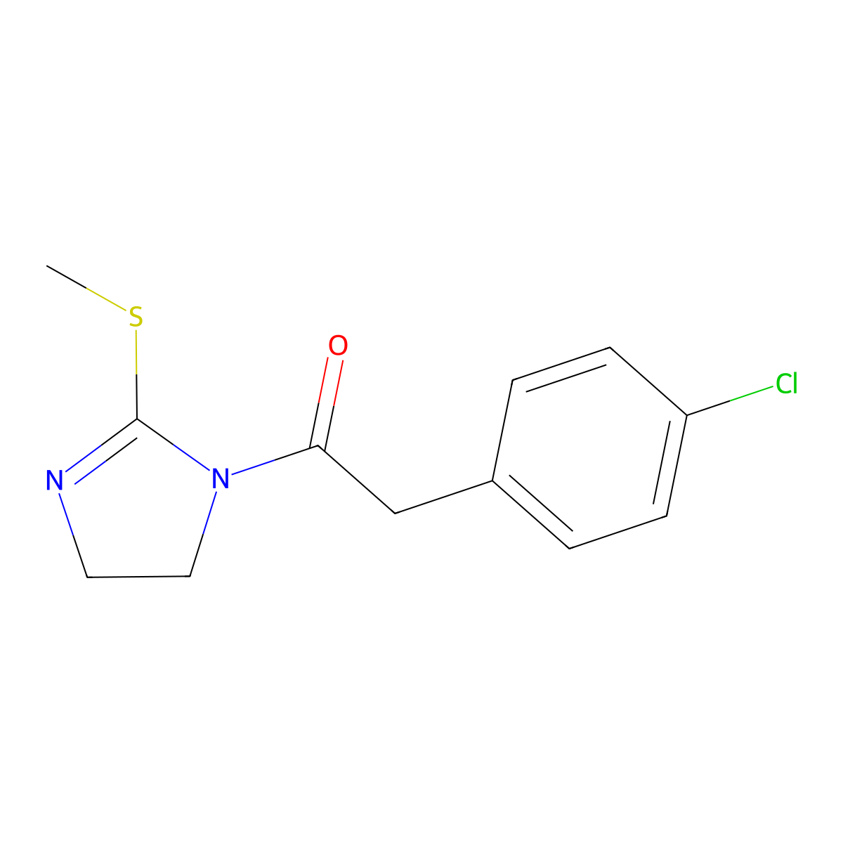 2-(4-Chlorophenyl)-1-(2-methylsulfanyl-4,5-dihydroimidazol-1-yl)ethanone molecular structure, CAS 851863-52-0