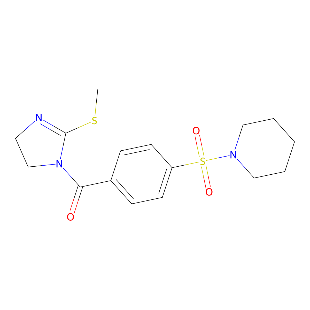 (2-Methylsulfanyl-4,5-dihydroimidazol-1-yl)-(4-piperidin-1-ylsulfonylphenyl)methanone molecular structure, CAS 851863-59-7