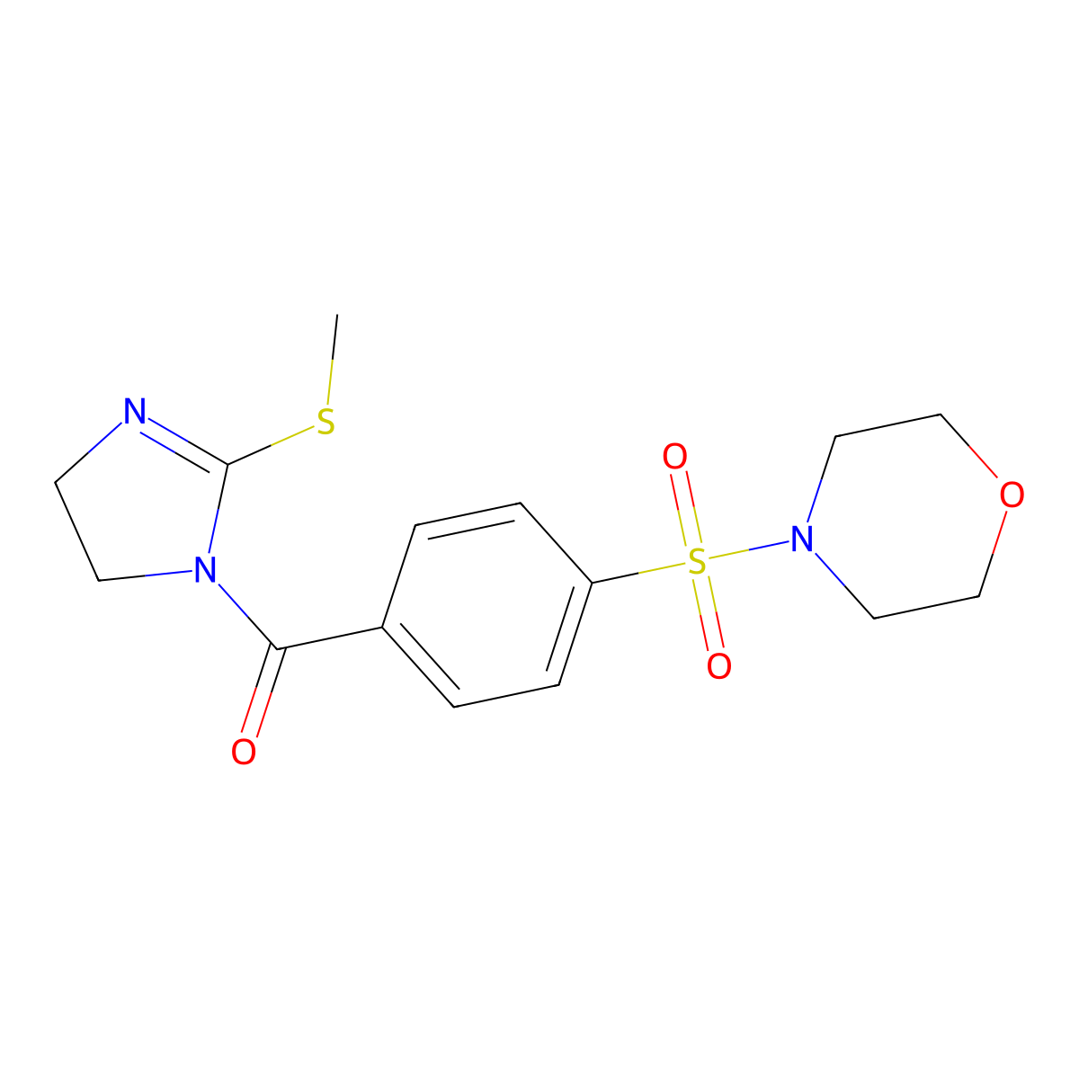 (2-Methylsulfanyl-4,5-dihydroimidazol-1-yl)-(4-morpholin-4-ylsulfonylphenyl)methanone molecular structure, CAS 851863-60-0