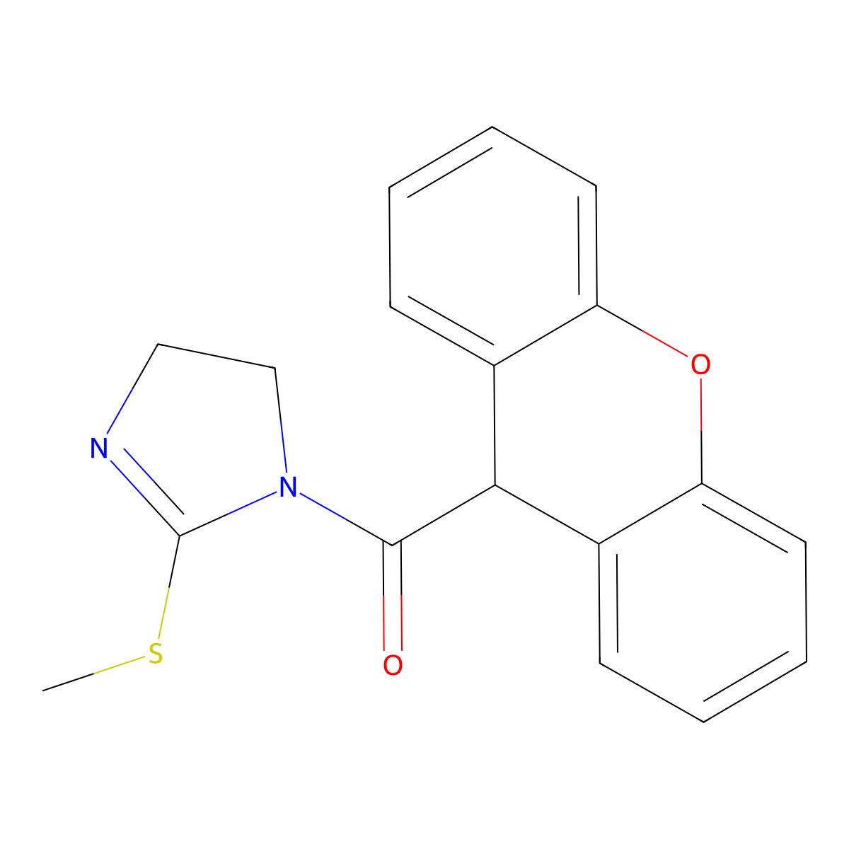 (2-methylsulfanyl-4,5-dihydroimidazol-1-yl)-(9H-xanthen-9-yl)methanone molecular structure, CAS 851863-65-5