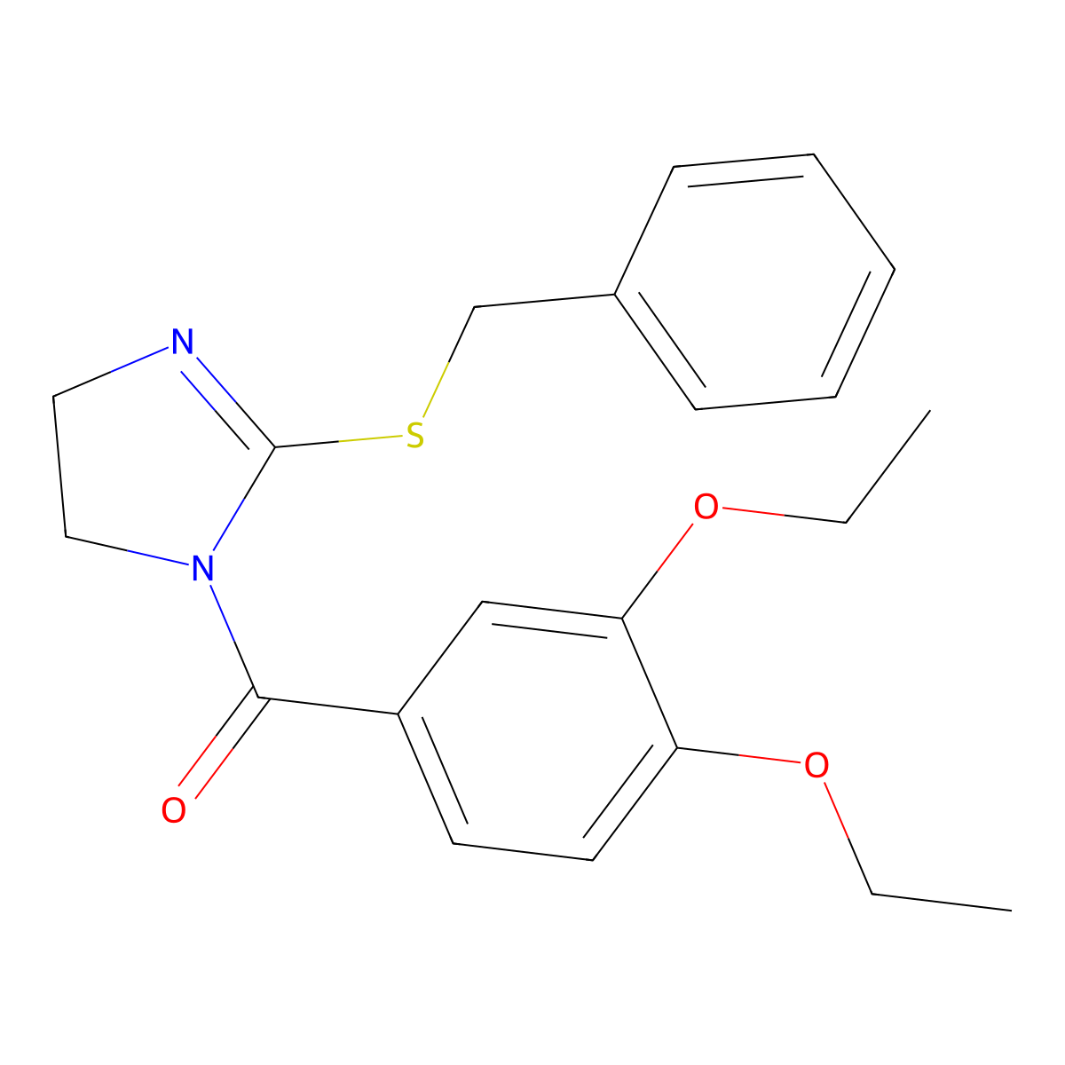 (2-Benzylsulfanyl-4,5-dihydroimidazol-1-yl)-(3,4-diethoxyphenyl)methanone molecular structure, CAS 851863-86-0