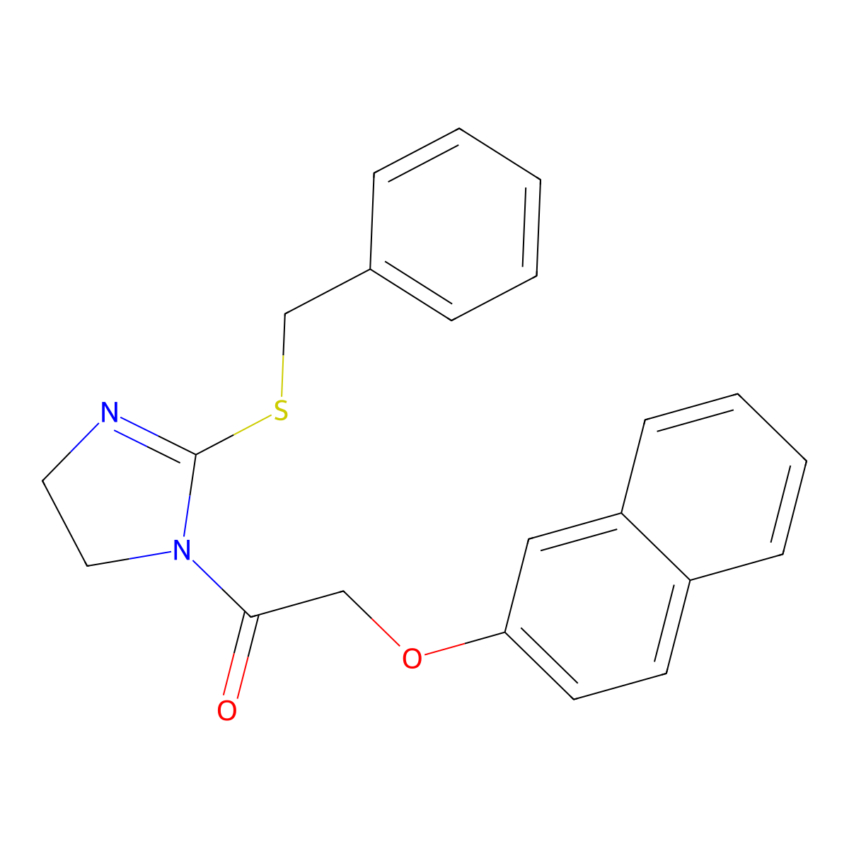 1-(2-(benzylthio)-4,5-dihydro-1H-imidazol-1-yl)-2-(naphthalen-2-yloxy)ethanone molecular structure, CAS 851864-30-7