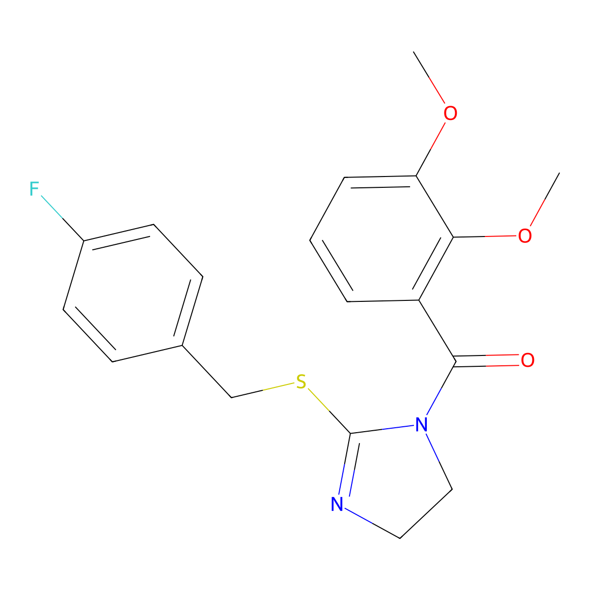 (2,3-Dimethoxyphenyl)-[2-[(4-fluorophenyl)methylsulfanyl]-4,5-dihydroimidazol-1-yl]methanone molecular structure, CAS 851865-68-4