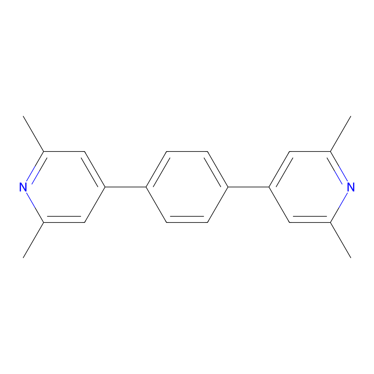 1,4-Bis(2,6-dimethylpyridin-4-yl)benzene molecular structure, CAS 851868-26-3