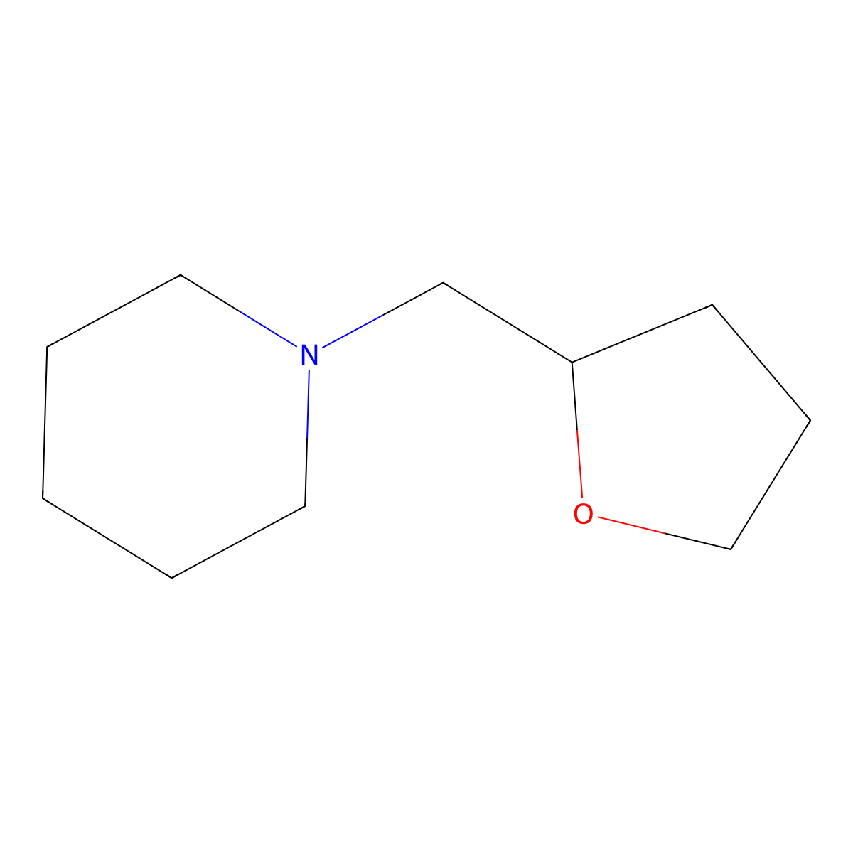 1-(2-Tetrahydrofurylmethyl)piperidine molecular structure, CAS 85187-52-6