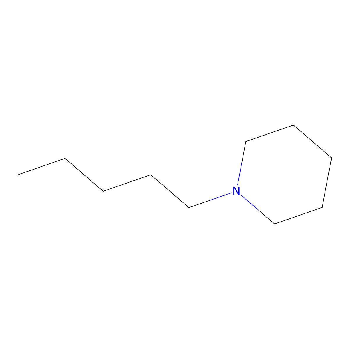 1-Pentylpiperidine molecular structure, CAS 85187-53-7