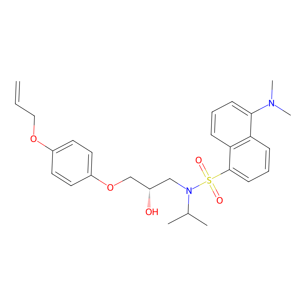 Dansyl alprenolol molecular structure, CAS 85187-55-9