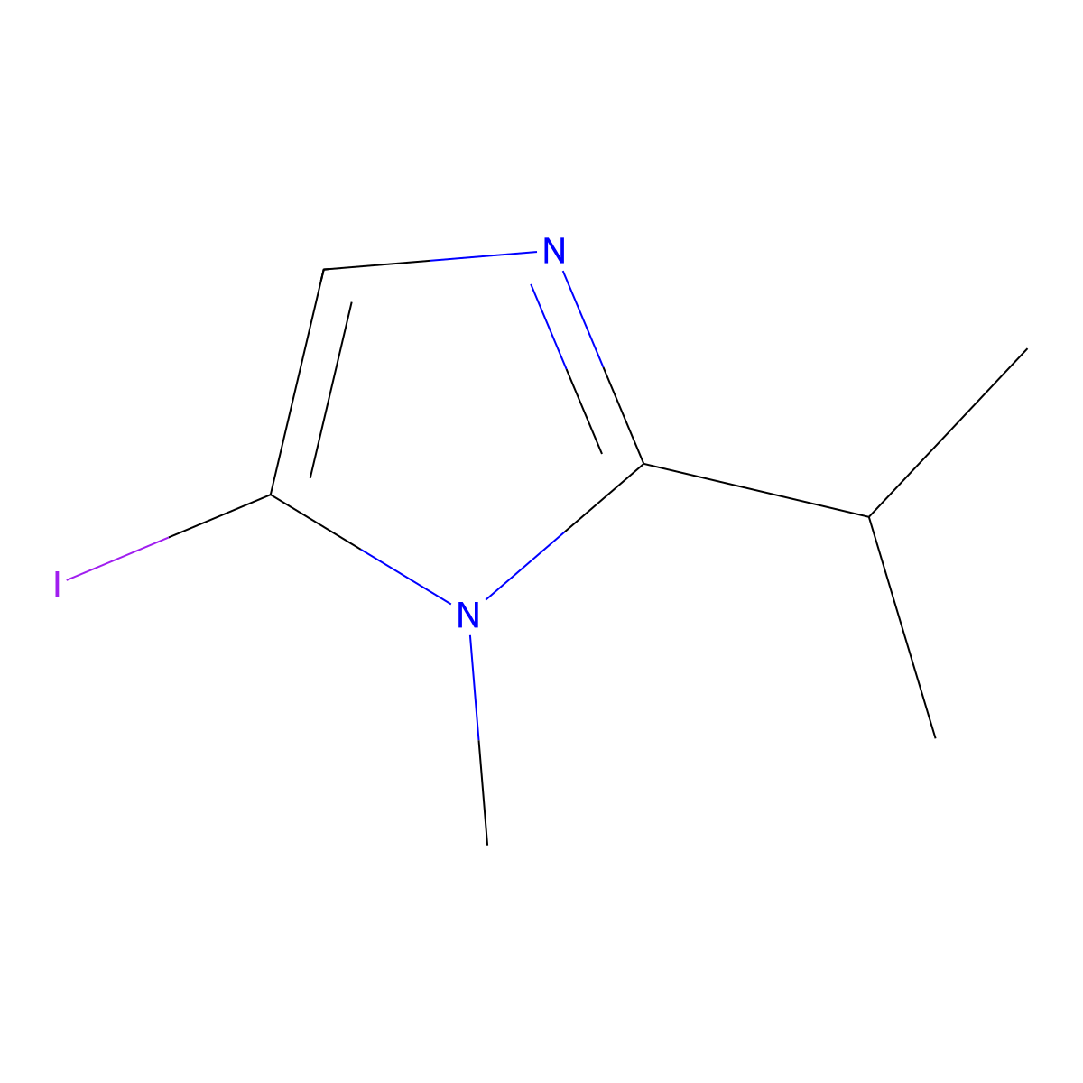 5-Iodo-2-isopropyl-1-methyl-1H-imidazole molecular structure, CAS 851870-28-5