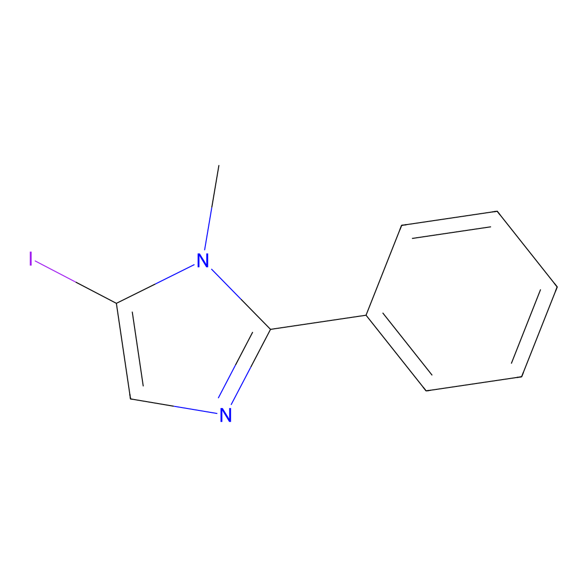 5-Iodo-1-methyl-2-phenyl-1H-imidazole molecular structure, CAS 851870-30-9