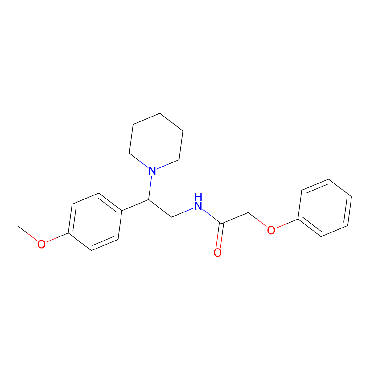 N-[2-(4-methoxyphenyl)-2-piperidin-1-ylethyl]-2-phenoxyacetamide molecular structure, CAS 851874-23-2