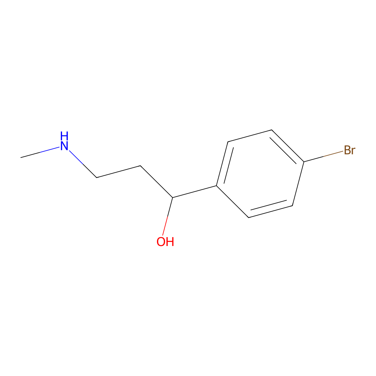 1-(4-Bromophenyl)-3-(methylamino)propan-1-ol molecular structure, CAS 851878-56-3