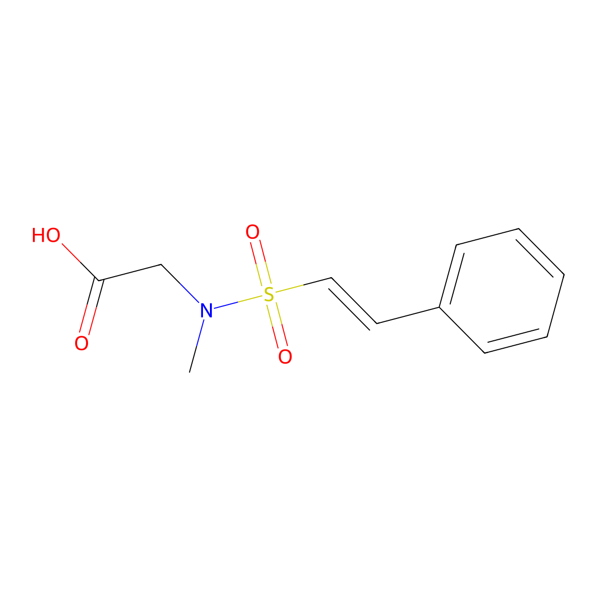 2-(N-methyl2-phenylethenesulfonamido)acetic acid molecular structure, CAS 851879-20-4
