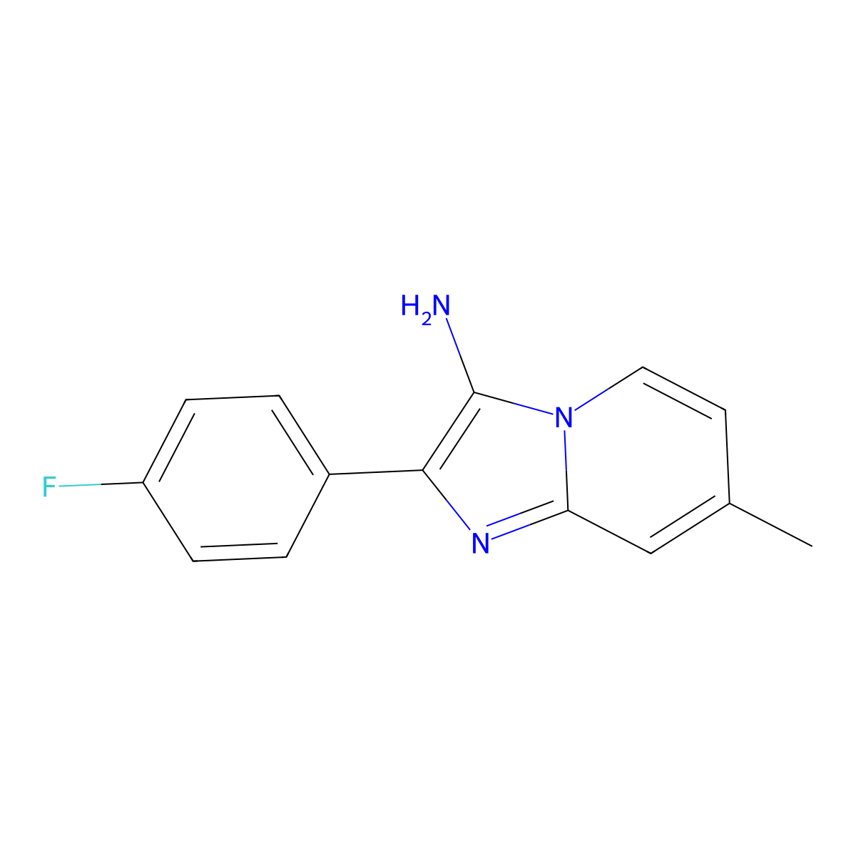 2-(4-Fluorophenyl)-7-methylimidazo[1,2-a]pyridin-3-amine molecular structure, CAS 851879-21-5