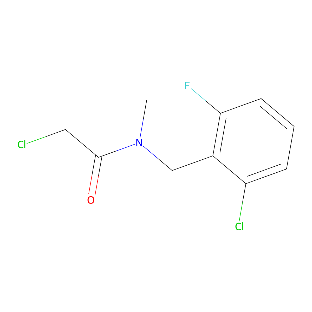 2-chloro-N-[(2-chloro-6-fluorophenyl)methyl]-N-methylacetamide molecular structure, CAS 851879-22-6