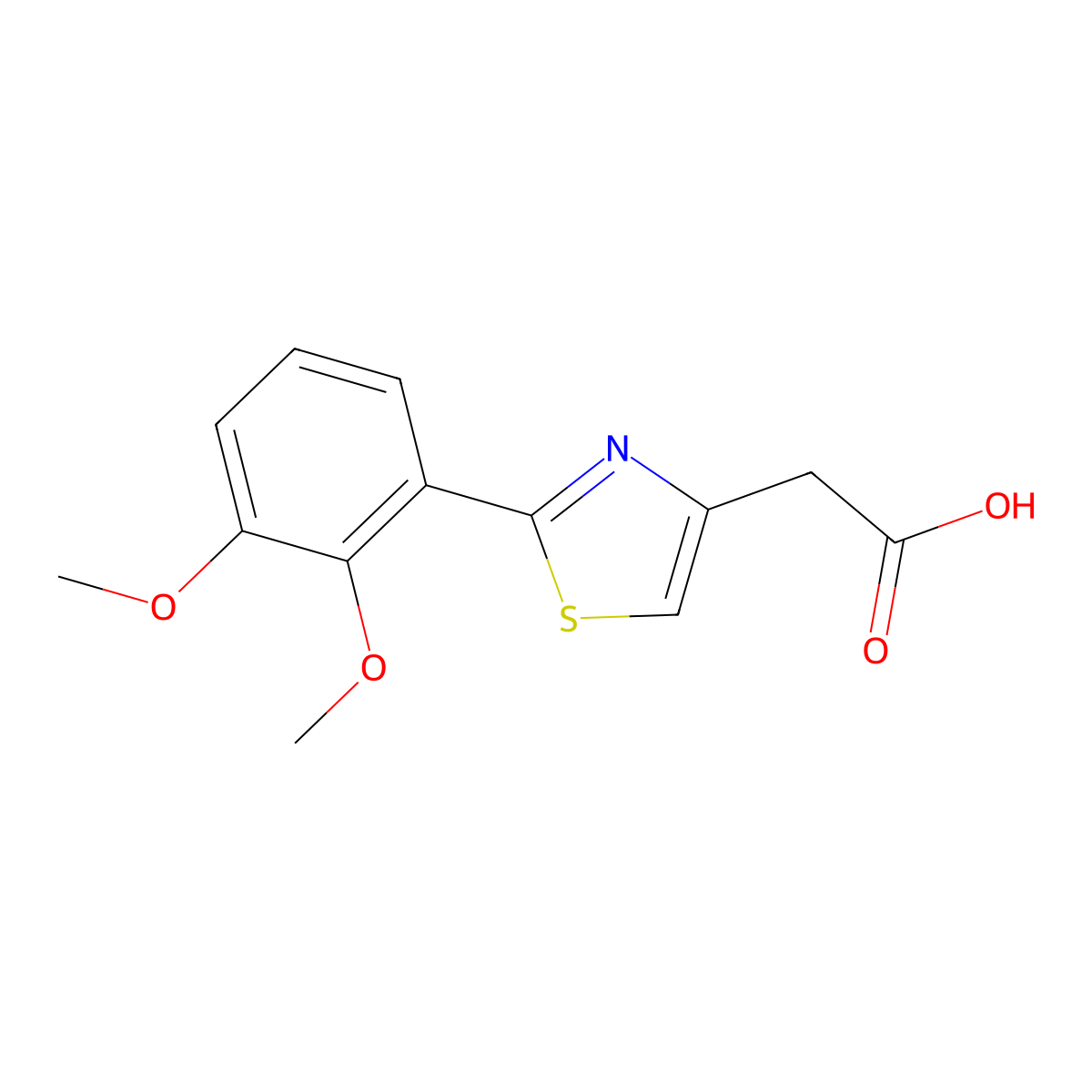 [2-(2,3-Dimethoxyphenyl)-1,3-thiazol-4-yl]acetic acid molecular structure, CAS 851879-27-1