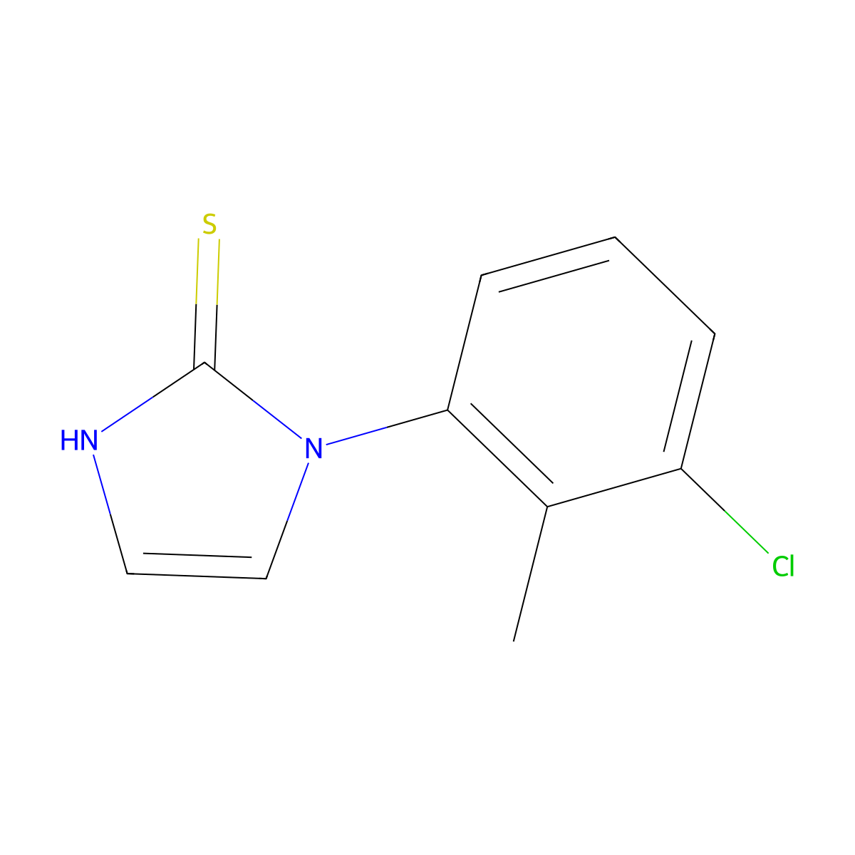 1-(3-chloro-2-methylphenyl)-1H-imidazole-2-thiol molecular structure, CAS 851879-28-2