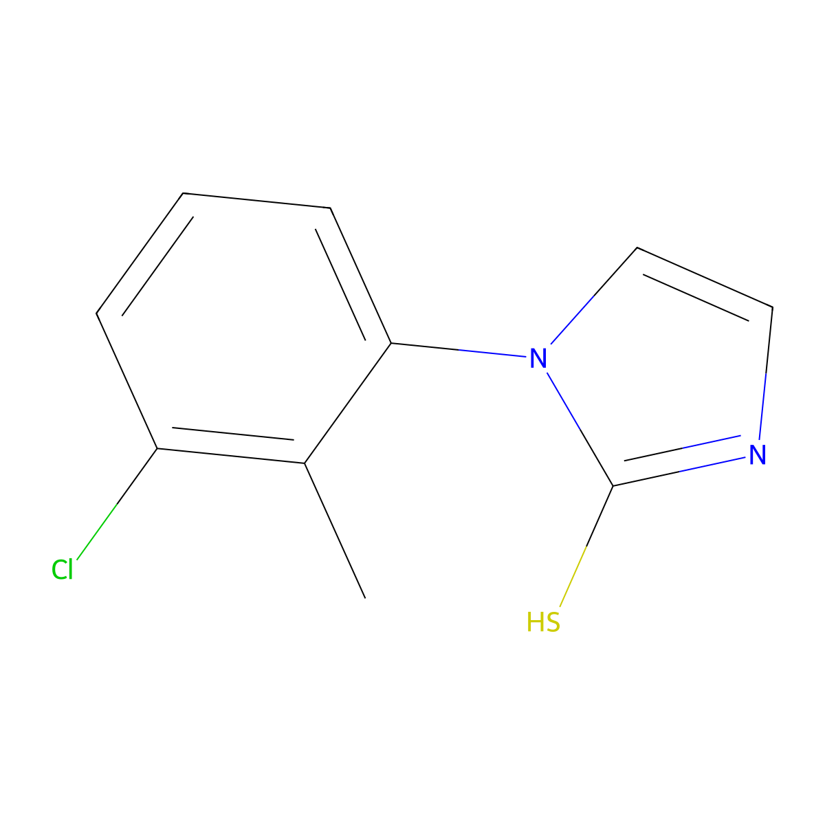 1-(3-chloro-2-methylphenyl)-1H-imidazole-2-thiol molecular structure, CAS 851879-28-2