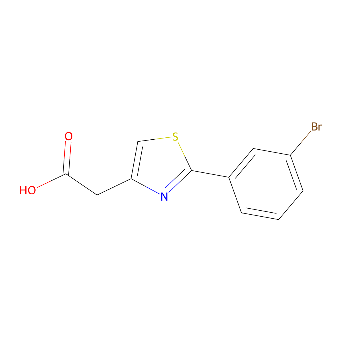 2-(3-Bromophenyl)-4-thiazoleacetic acid molecular structure, CAS 851879-29-3