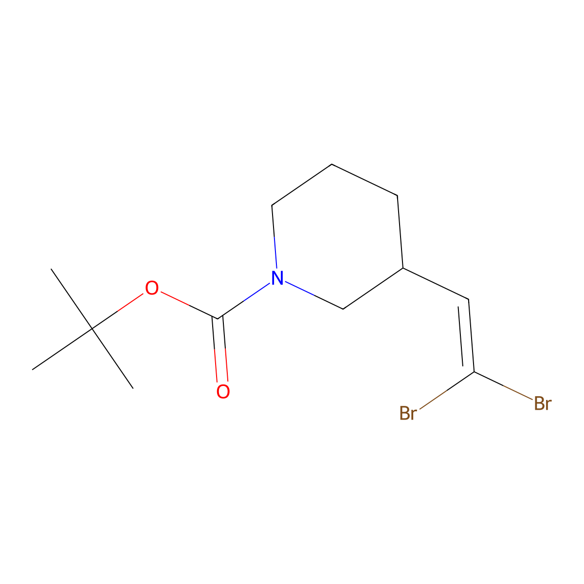 tert-Butyl 3-(2,2-dibromovinyl)piperidine-1-carboxylate molecular structure, CAS 851882-50-3