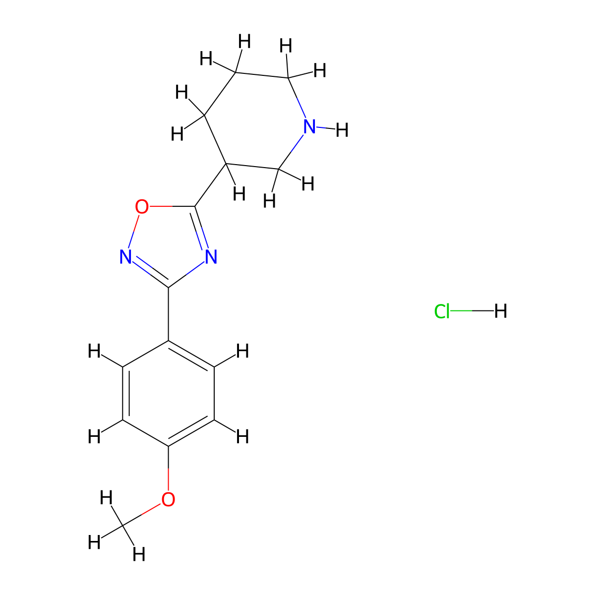 3-(4-Methoxyphenyl)-5-(piperidin-3-yl)-1,2,4-oxadiazole hydrochloride molecular structure, CAS 851882-54-7