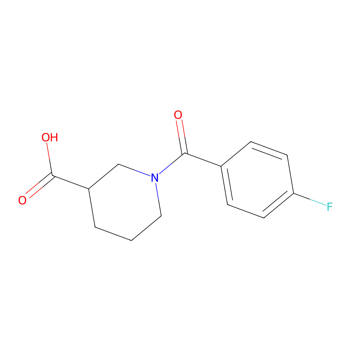 (3S)-1-(4-fluorobenzoyl)piperidine-3-carboxylic acid molecular structure, CAS 851882-87-6