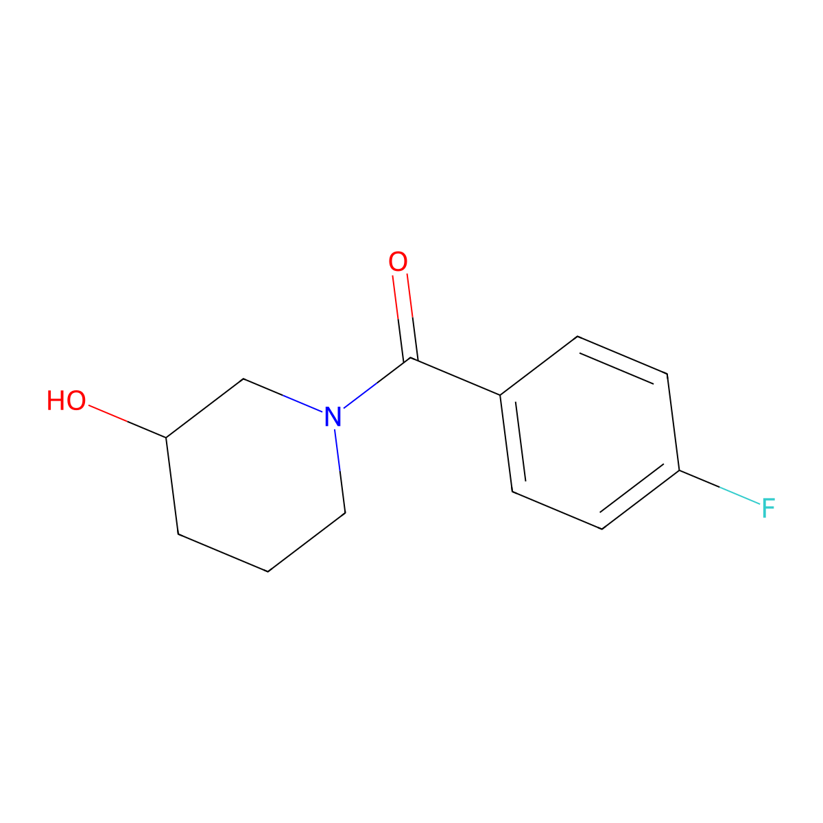 (4-Fluorophenyl)(3-hydroxypiperidin-1-yl)methanone molecular structure, CAS 851883-00-6