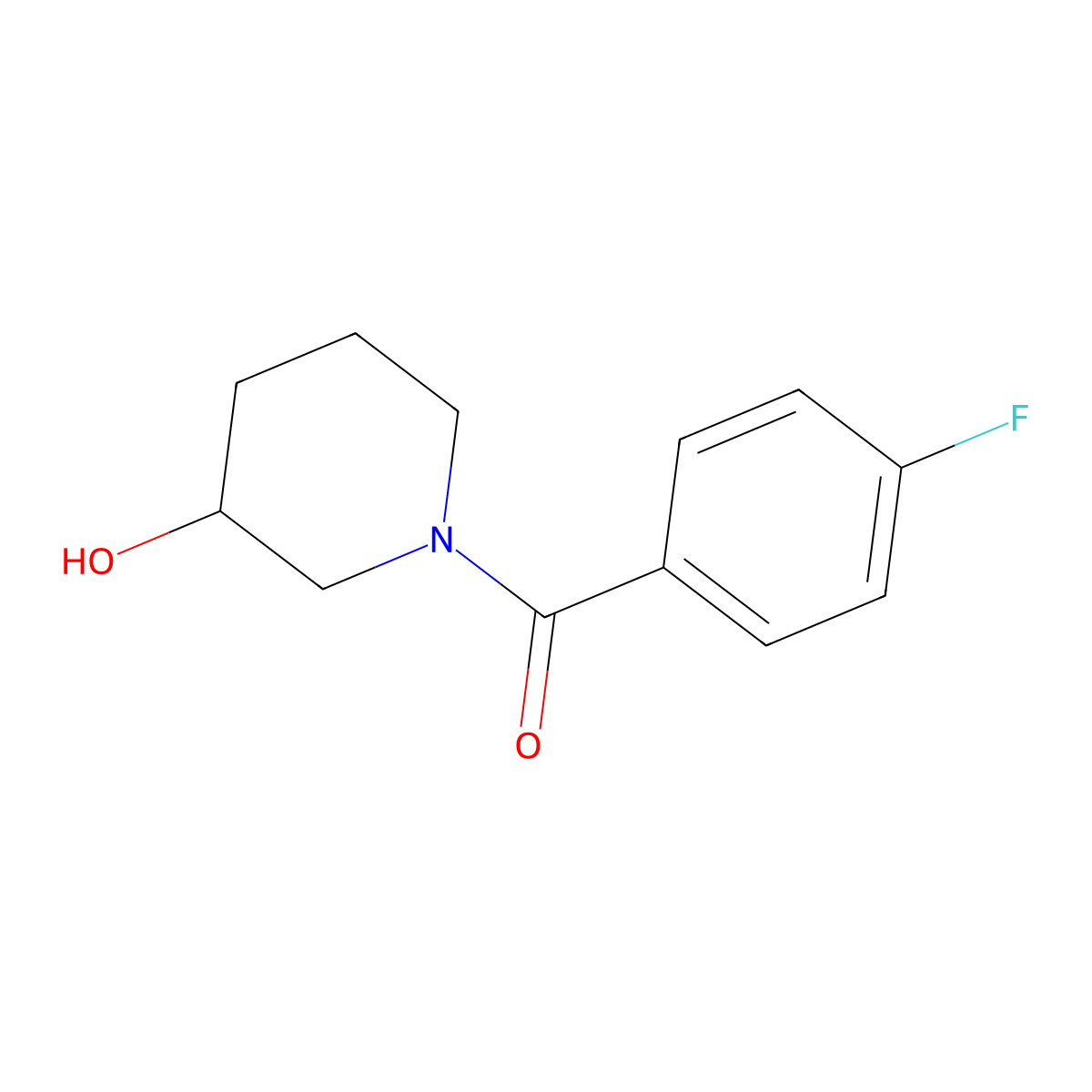 (4-Fluorophenyl)(3-hydroxypiperidin-1-yl)methanone molecular structure, CAS 851883-00-6