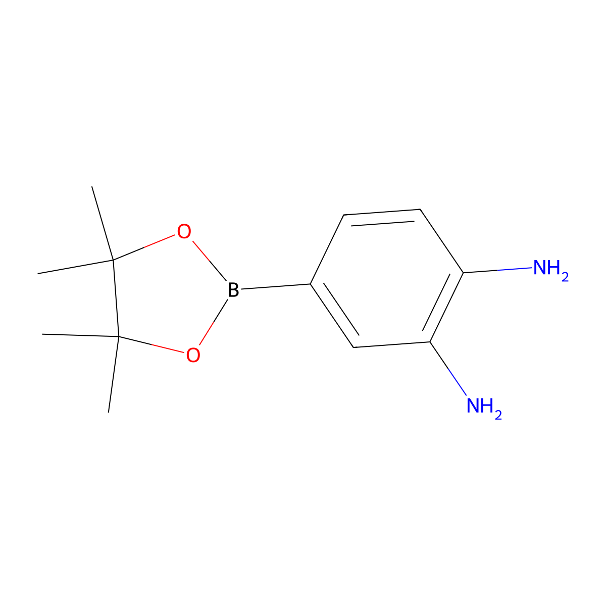 4-(4,4,5,5-Tetramethyl-1,3,2-dioxaborolan-2-yl)benzene-1,2-diamine molecular structure, CAS 851883-08-4