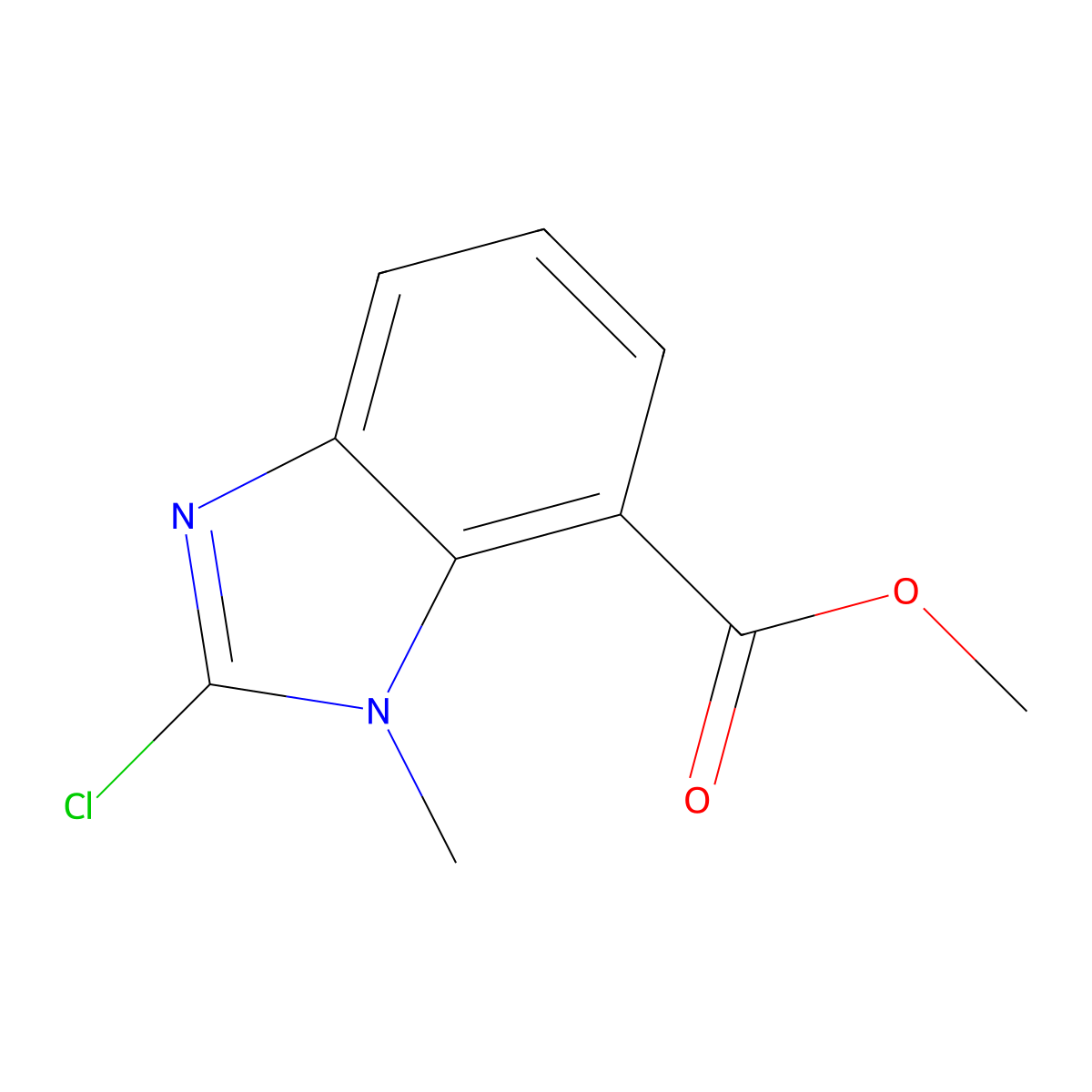 Methyl 2-chloro-1-methyl-1H-benzimidazole-7-carboxylate molecular structure, CAS 851889-12-8