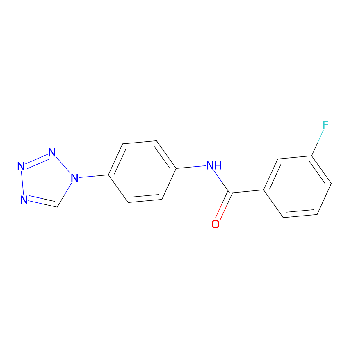 3-fluoro-N-[4-(1H-tetrazol-1-yl)phenyl]benzamide molecular structure, CAS 851891-00-4