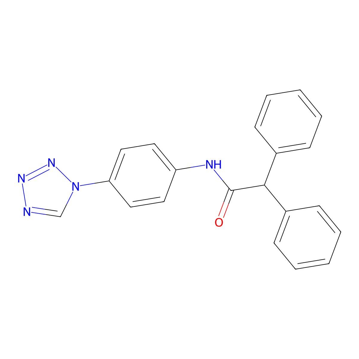 2,2-diphenyl-N-[4-(1H-tetrazol-1-yl)phenyl]acetamide molecular structure, CAS 851891-01-5