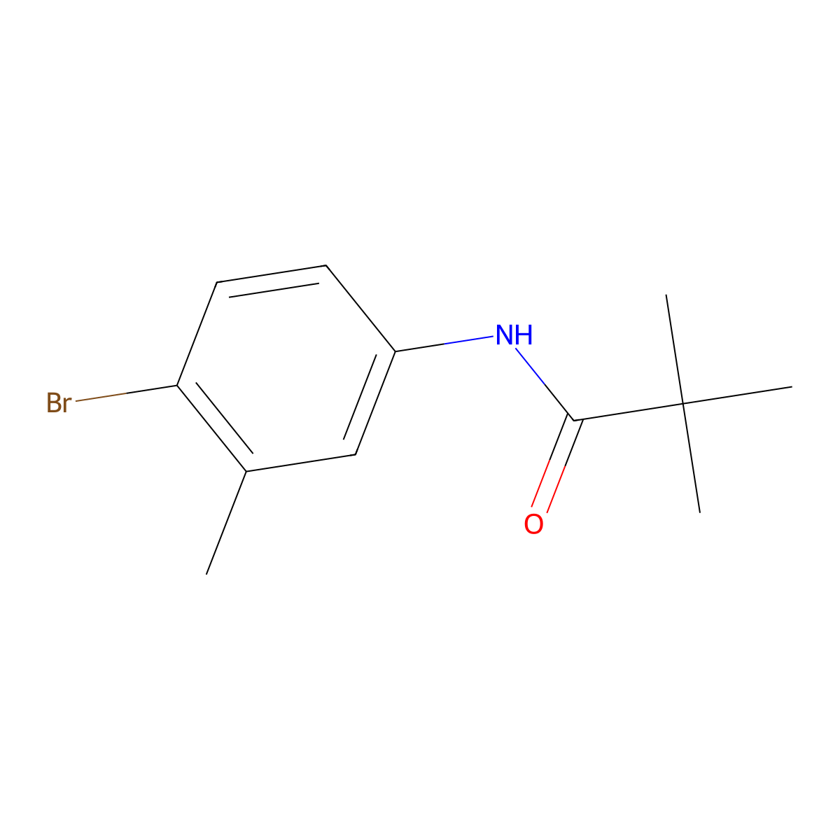 N-(4-bromo-3-methylphenyl)-2,2-dimethylpropanamide molecular structure, CAS 851897-36-4