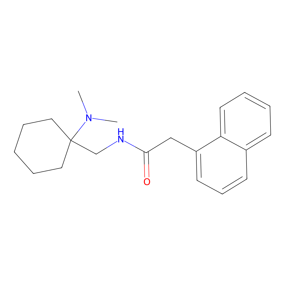 N-{[1-(dimethylamino)cyclohexyl]methyl}-2-(naphthalen-1-yl)acetamide molecular structure, CAS 851897-95-5