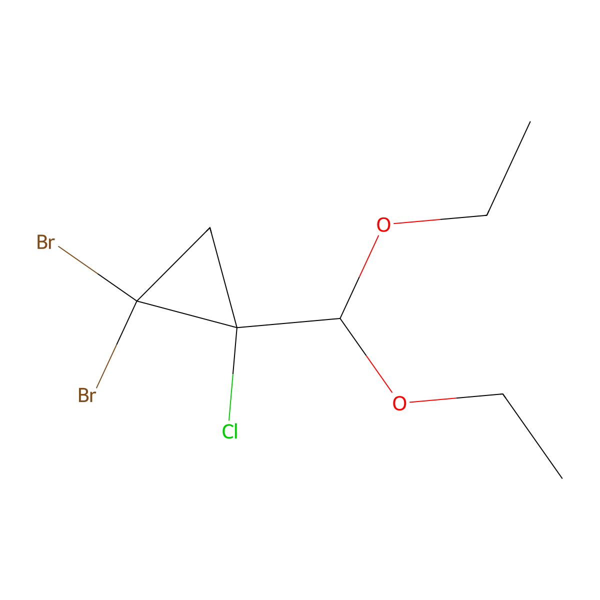 1,1-Dibromo-2-chloro-2-(diethoxymethyl)cyclopropane molecular structure, CAS 851900-13-5