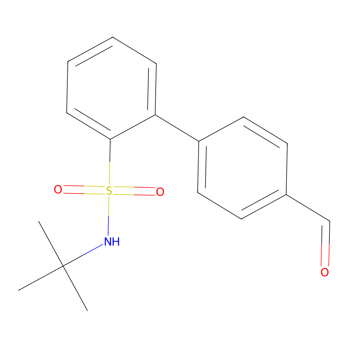 N-tert-butyl-4'-formylbiphenyl-2-sulfonamide molecular structure, CAS 851902-28-8