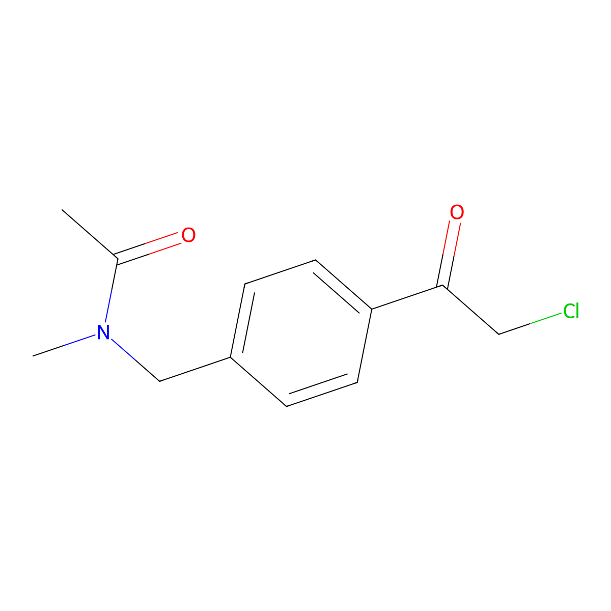 N-((4-(2-chloroacetyl)phenyl)methyl)-N-methylacetamide molecular structure, CAS 851903-39-4