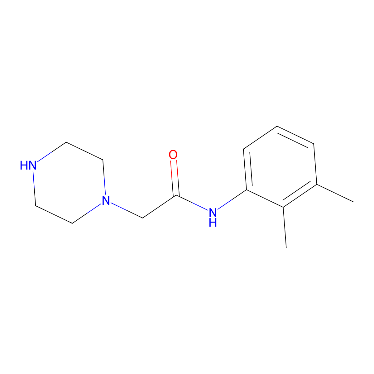 N-(2,3-dimethylphenyl)-2-(piperazin-1-yl)acetamide molecular structure, CAS 851903-43-0