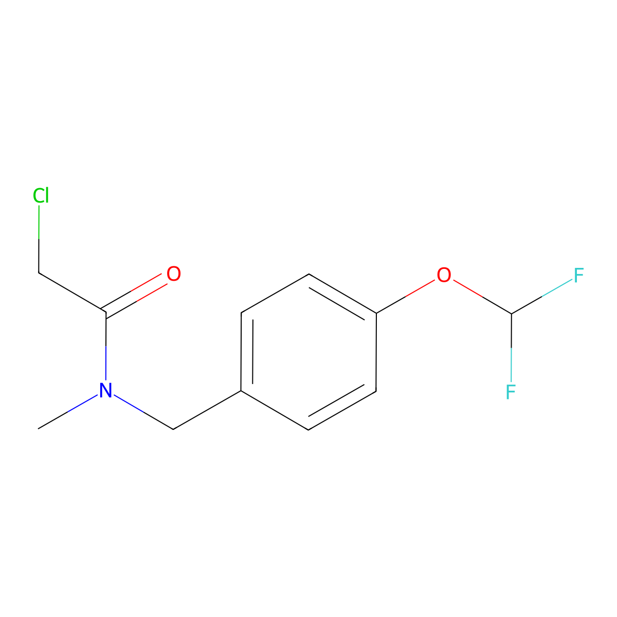 2-chloro-N-{[4-(difluoromethoxy)phenyl]methyl}-N-methylacetamide molecular structure, CAS 851903-50-9