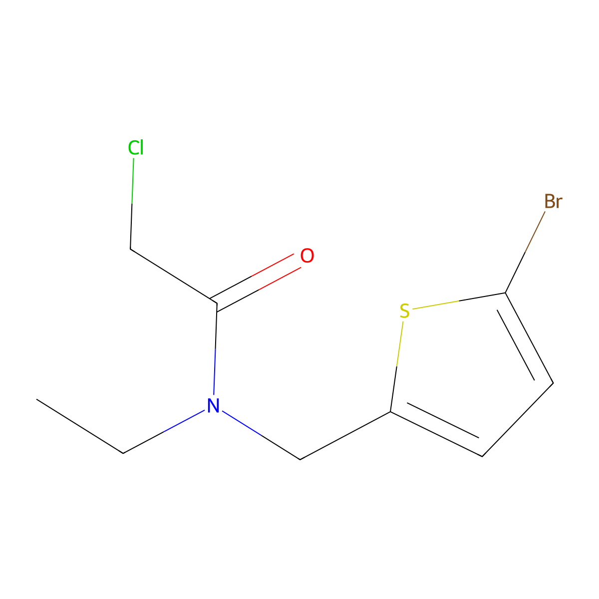 N-[(5-bromothiophen-2-yl)methyl]-2-chloro-N-ethylacetamide molecular structure, CAS 851903-52-1