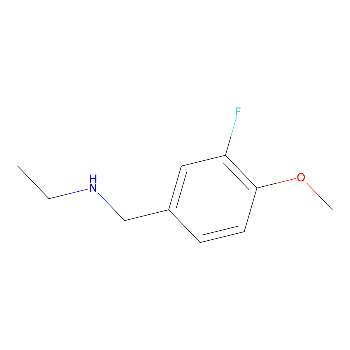 Ethyl[(3-fluoro-4-methoxyphenyl)methyl]amine molecular structure, CAS 851903-83-8