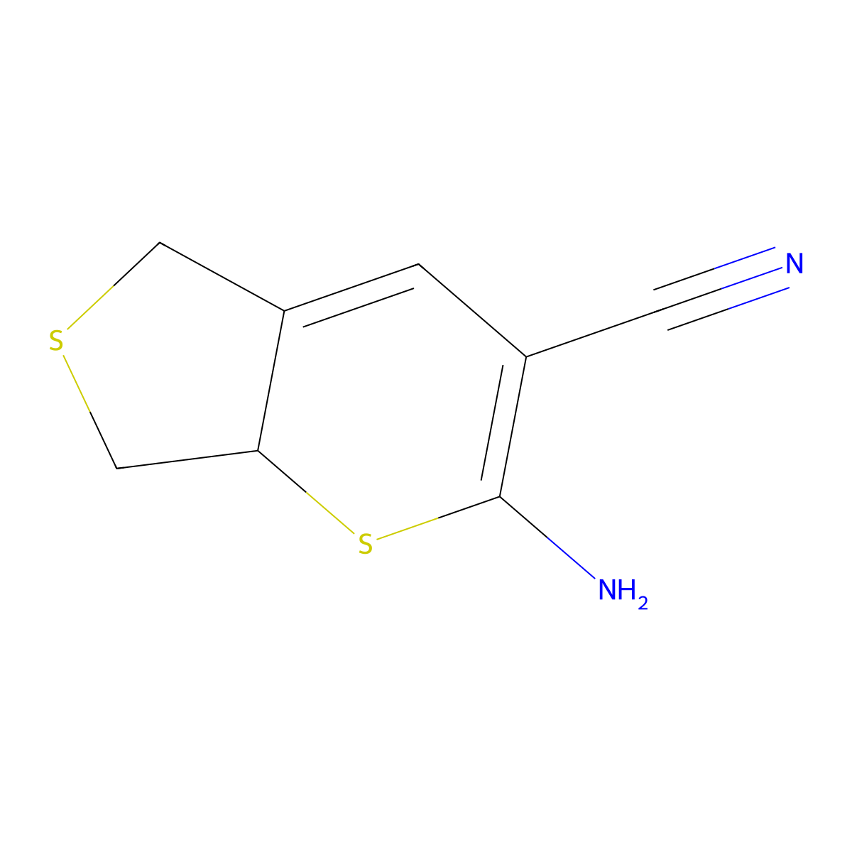 2-amino-5H,7H,7aH-thieno[3,4-b]thiopyran-3-carbonitrile molecular structure, CAS 851903-84-9