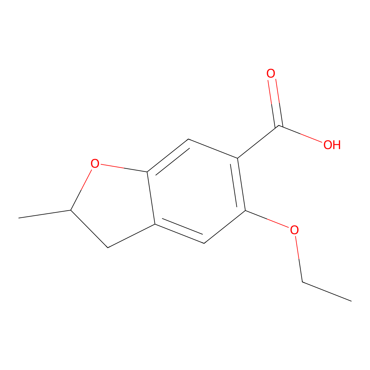 5-Ethoxy-2-methyl-2,3-dihydro-1-benzofuran-6-carboxylic acid molecular structure, CAS 851903-92-9